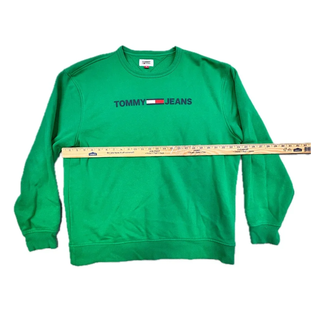 Tommy Jeans Mens Green Logo Crewneck Sweatshirt XL 78J4822/300 - Picture 6 of 9